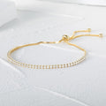 chain slider adjustable dainty classic tennis bracelet with zirconia stones