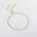 chain slider adjustable dainty classic tennis bracelet with zirconia stones
