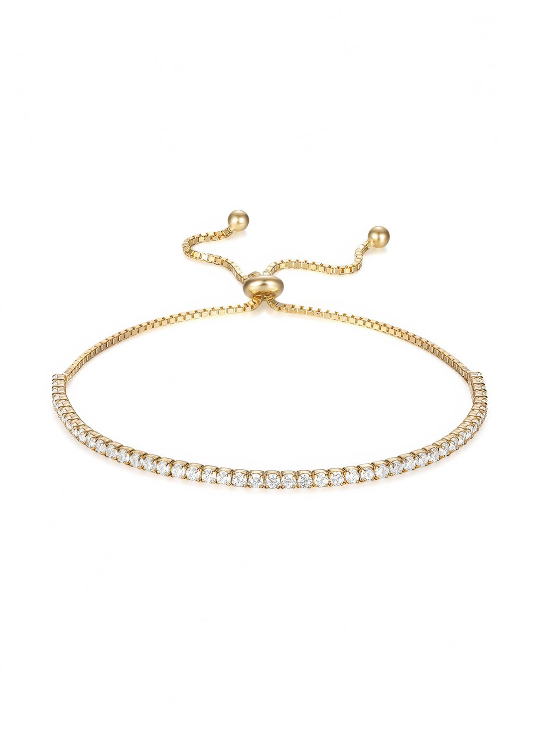 chain slider adjustable dainty classic tennis bracelet