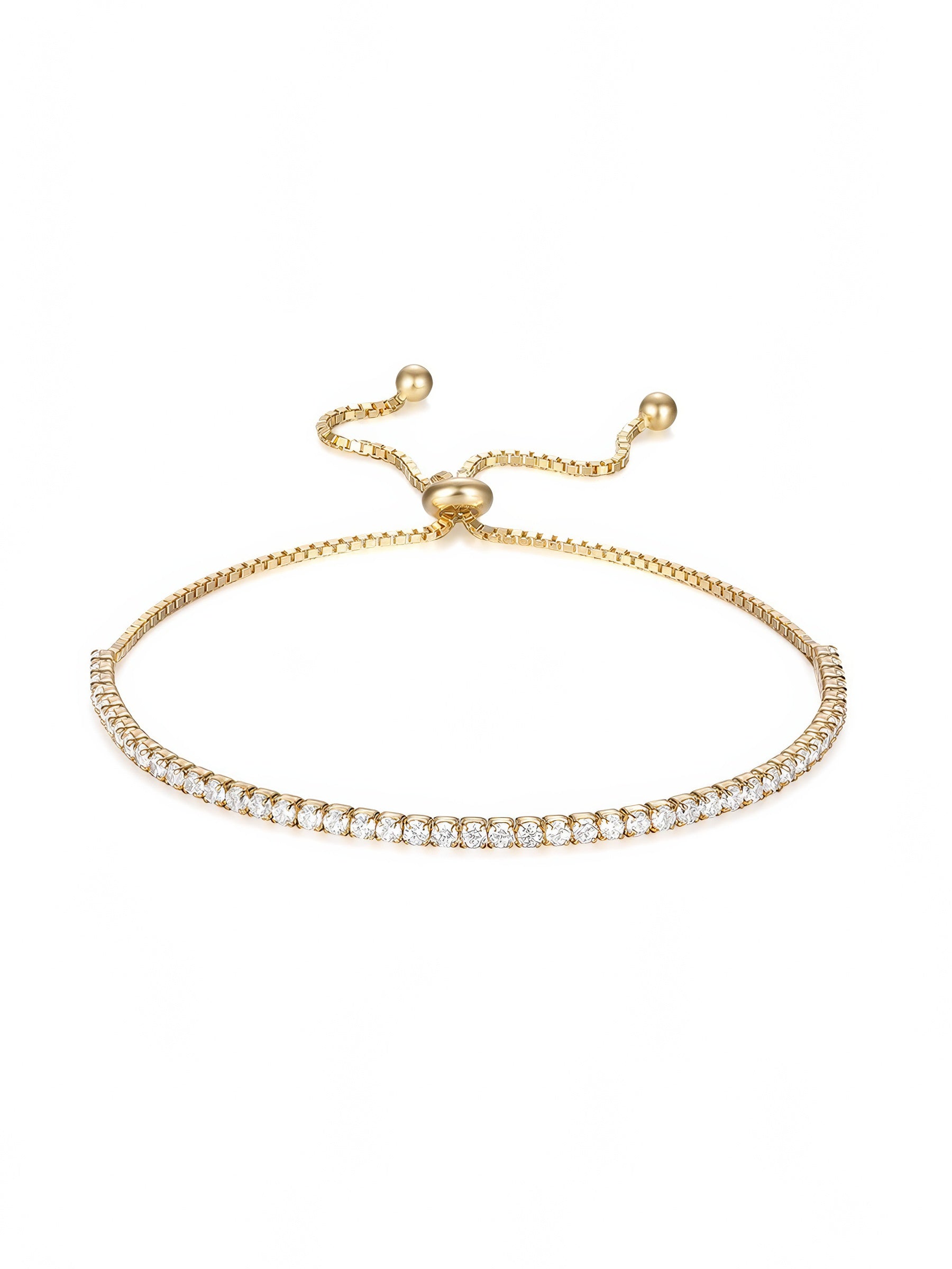 chain slider adjustable dainty classic tennis bracelet
