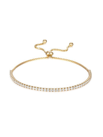 chain slider adjustable dainty classic tennis bracelet
