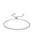chain slider adjustable dainty classic tennis bracelet with zirconia stones
