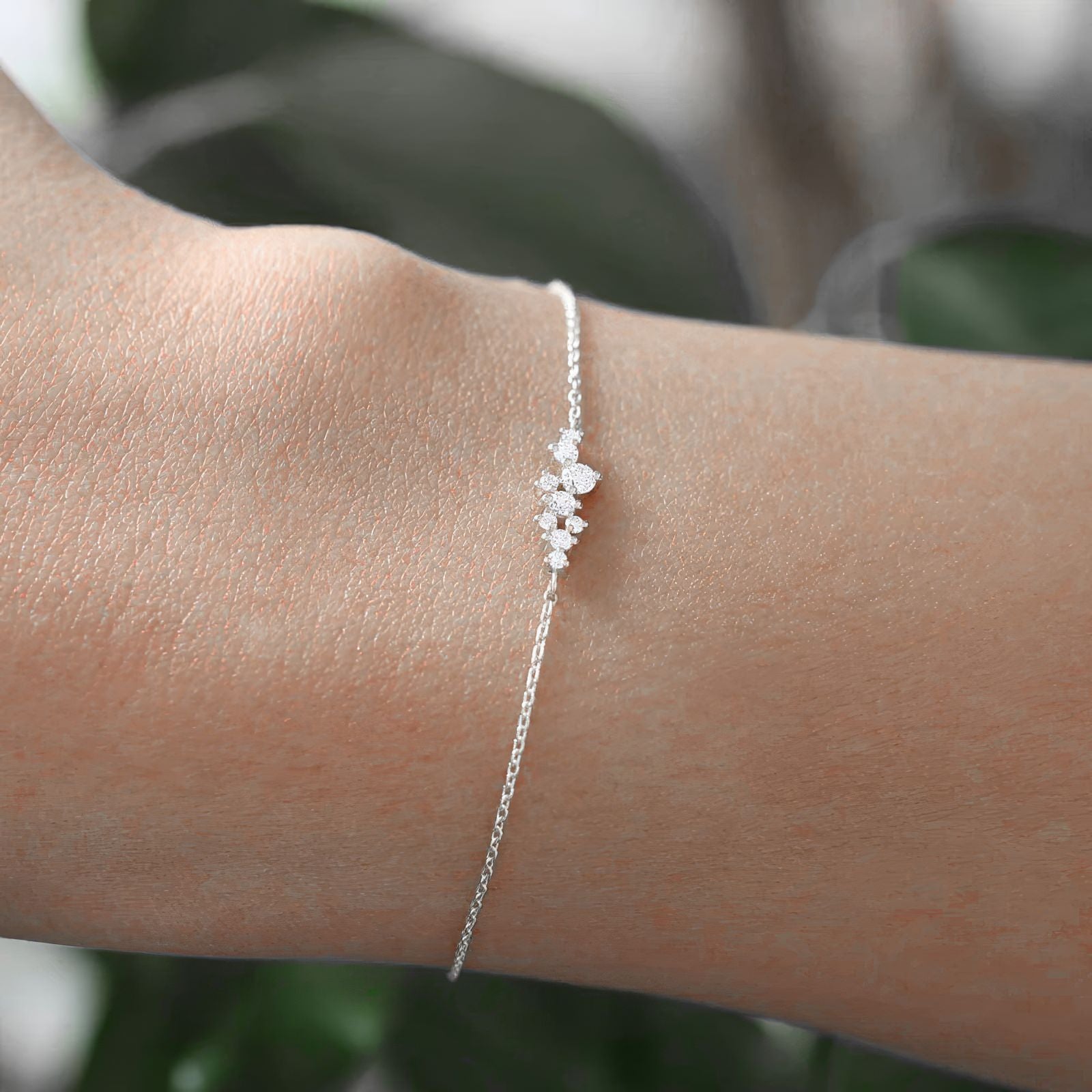 crystal cluster chain bracelet