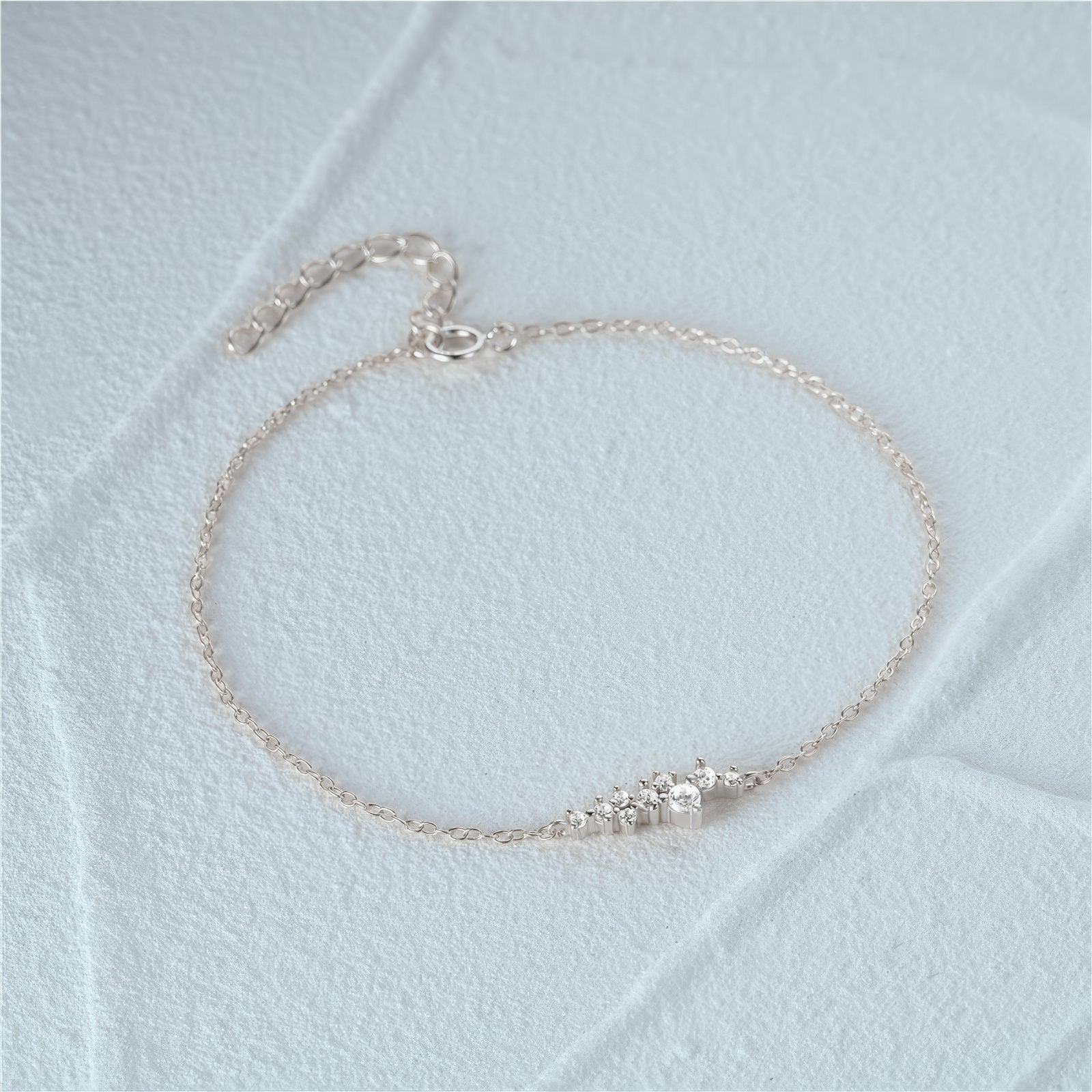 crystal cluster chain bracelet