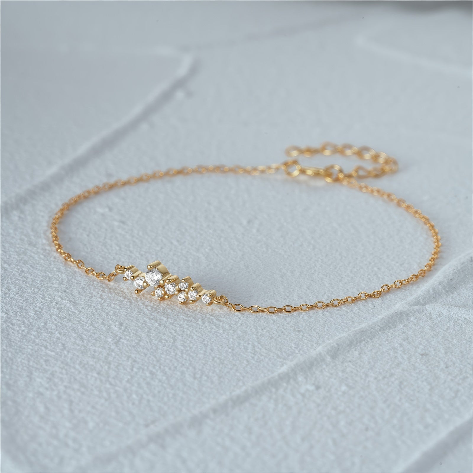 crystal cluster chain bracelet