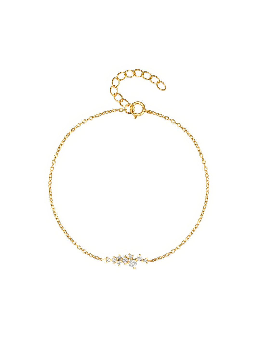crystal cluster chain bracelet