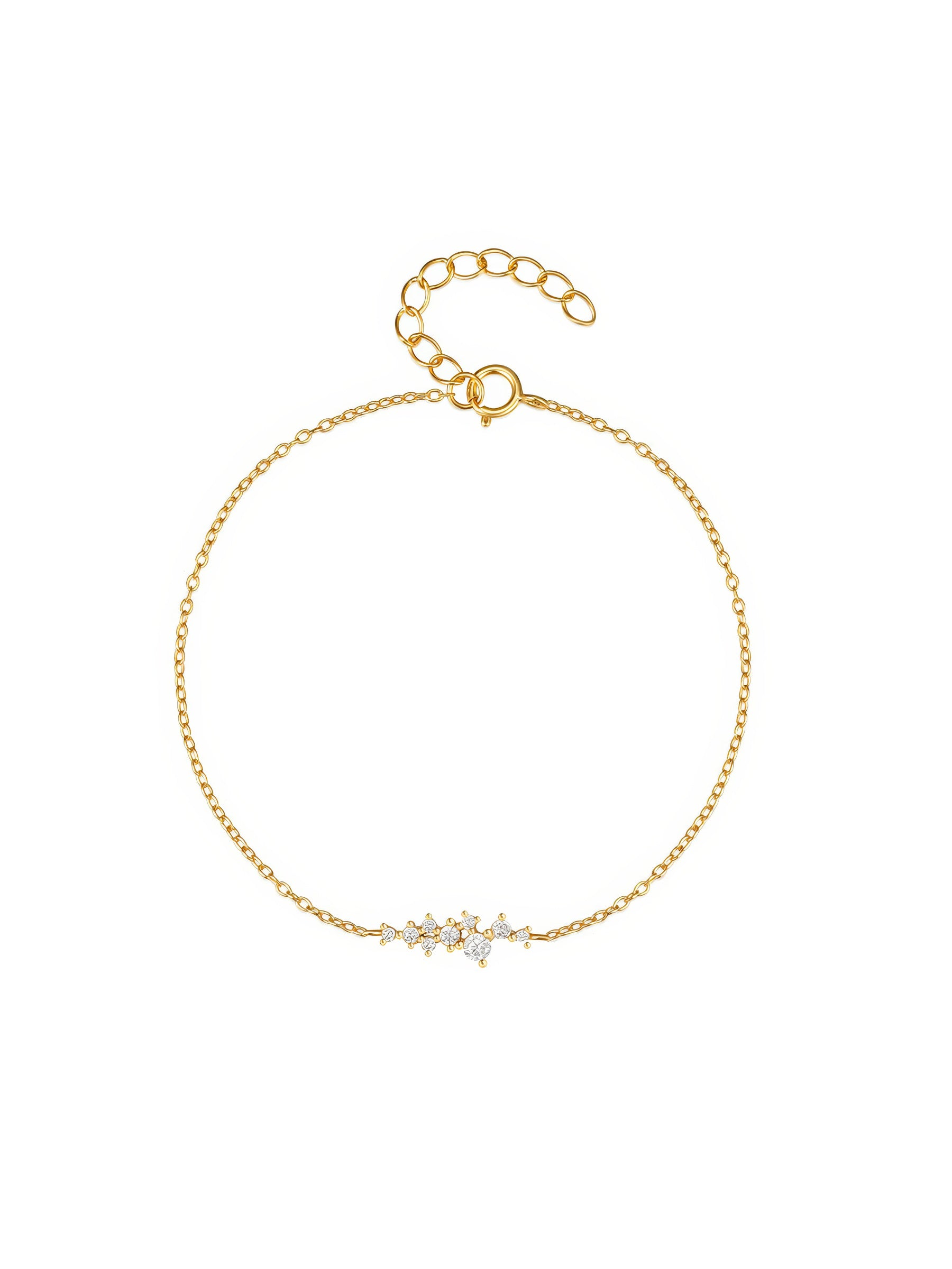 crystal cluster chain bracelet