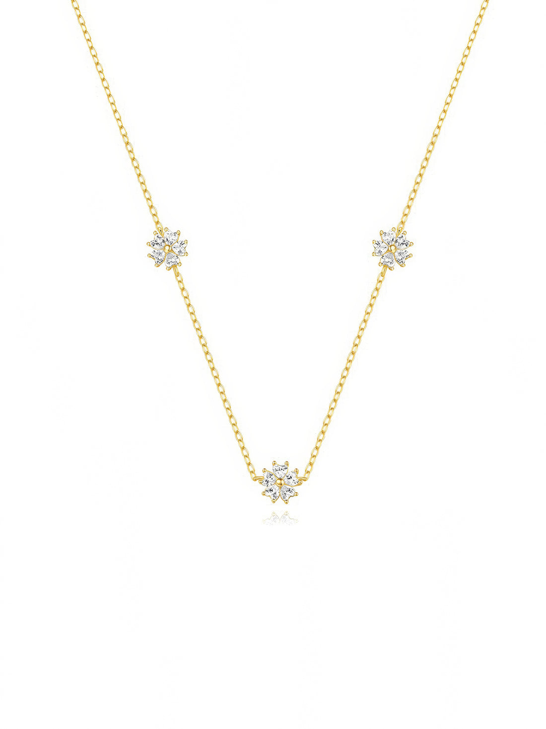 crystal flower chain necklace