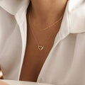 infinity heart adorned with crystals and polished infinity sign pendant necklace