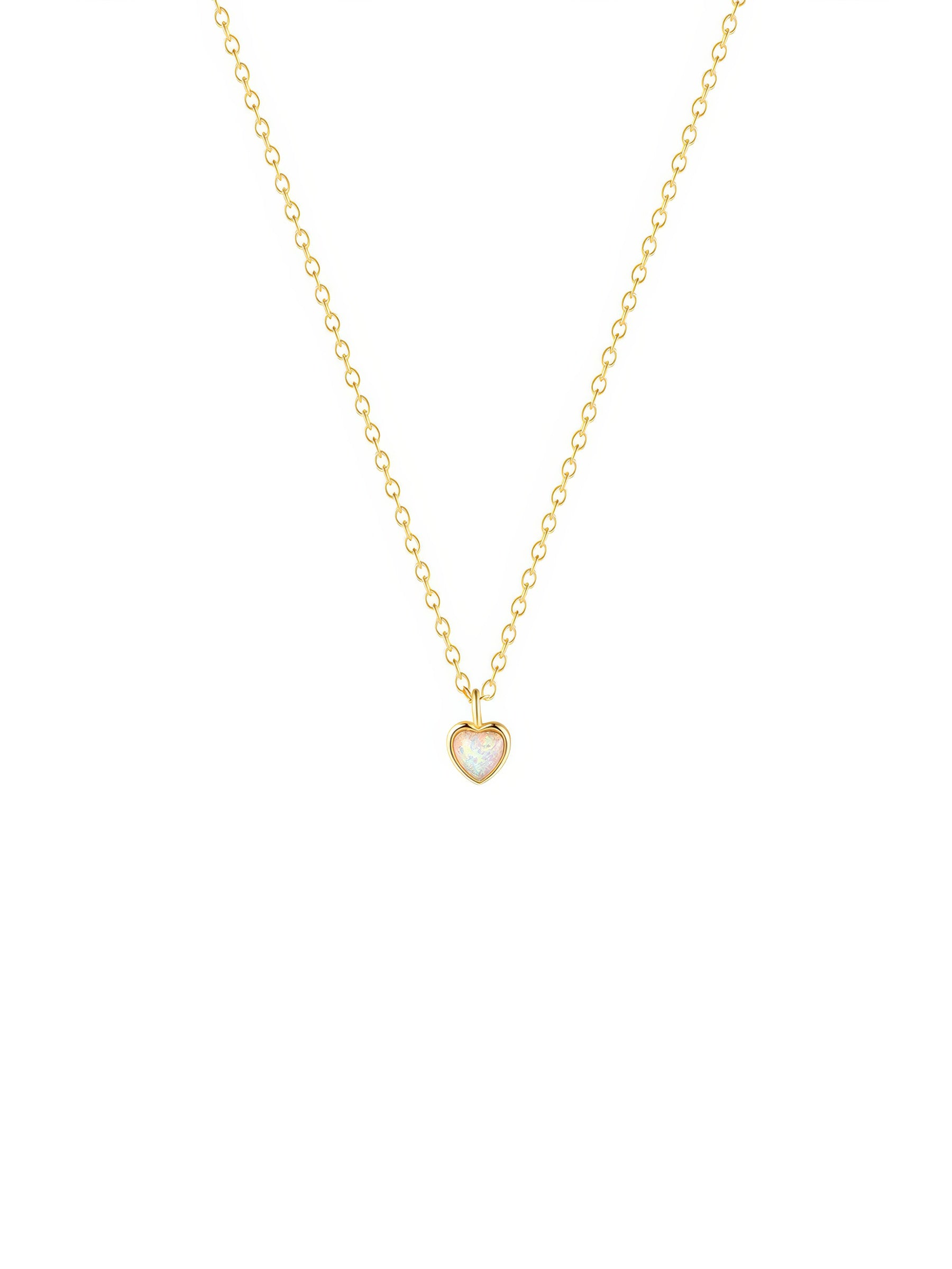 dainty crystal heart gold plated chain necklace