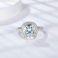 oval halo cushion cut moissanite engagement ring