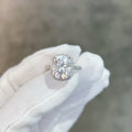 oval halo cushion cut moissanite engagement ring