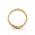 cute row of hearts gold plated silver ring
