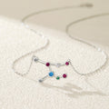 sagittarius constellation gold plated pendant necklace with multicolor zirconia stones