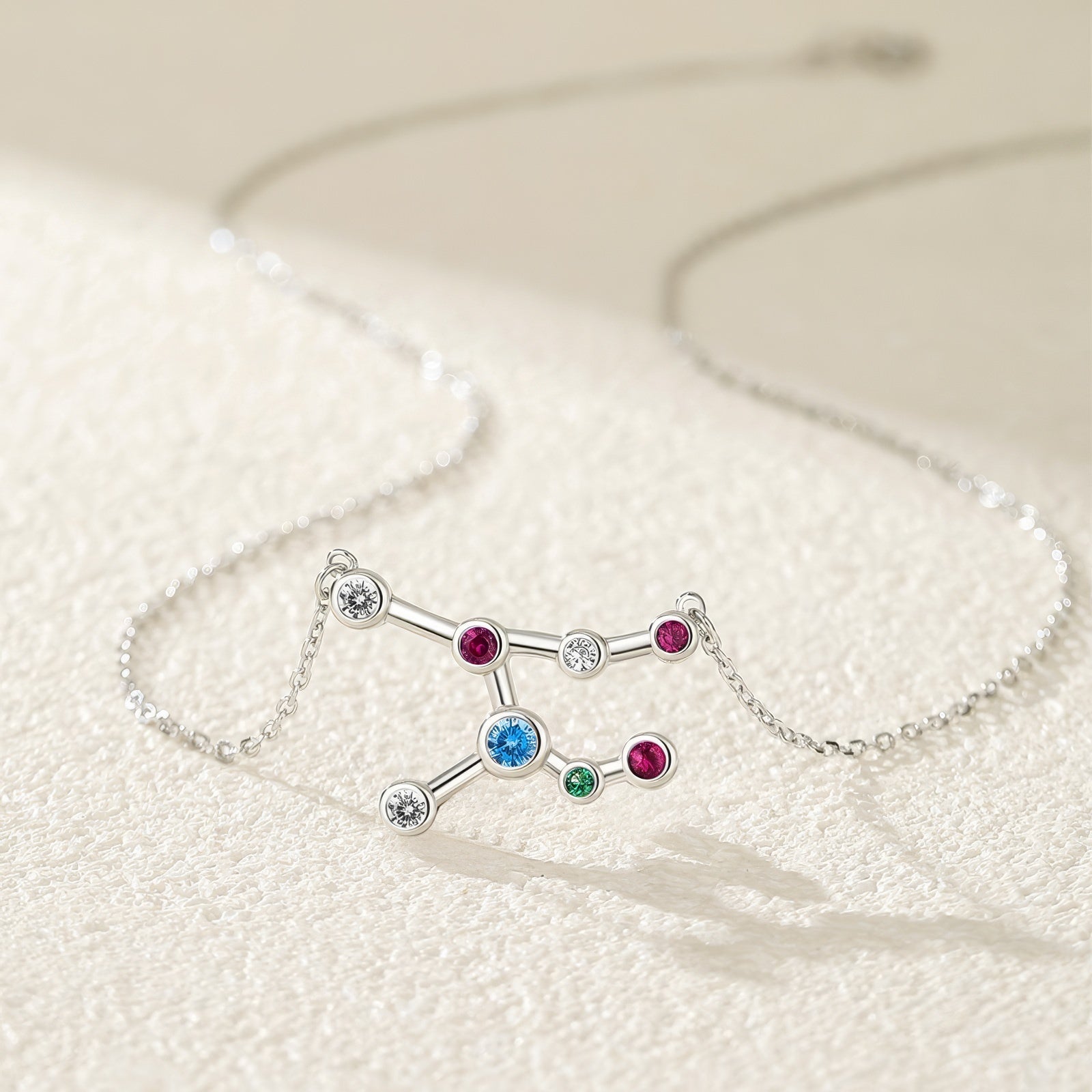 sagittarius constellation gold plated pendant necklace with multicolor zirconia stones