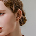 gold plated silver chain link design huggie hoop earrings