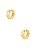 sterling silver engraved star with zirconia crystals gold plated hoop earrings