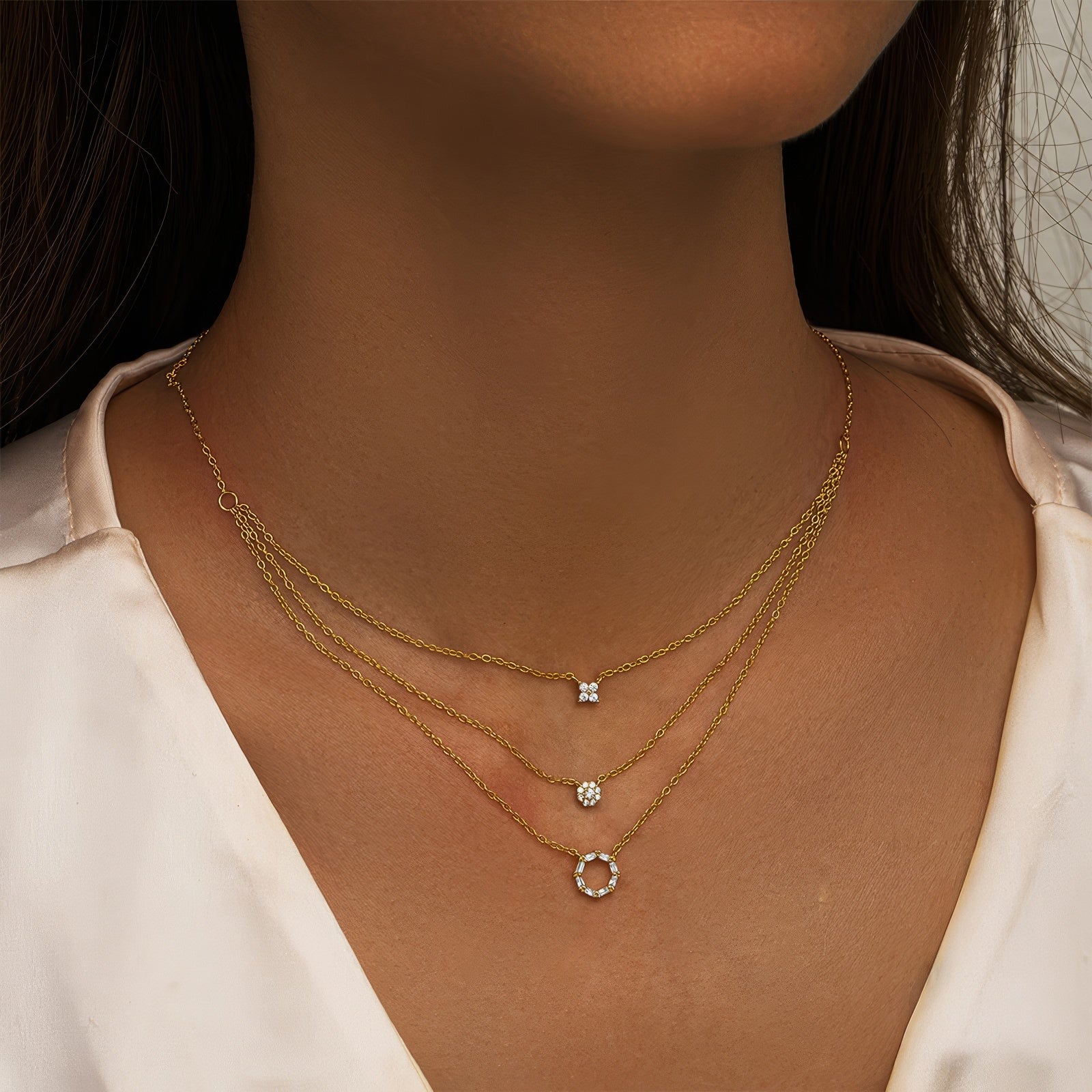 tripple layer pendant necklace