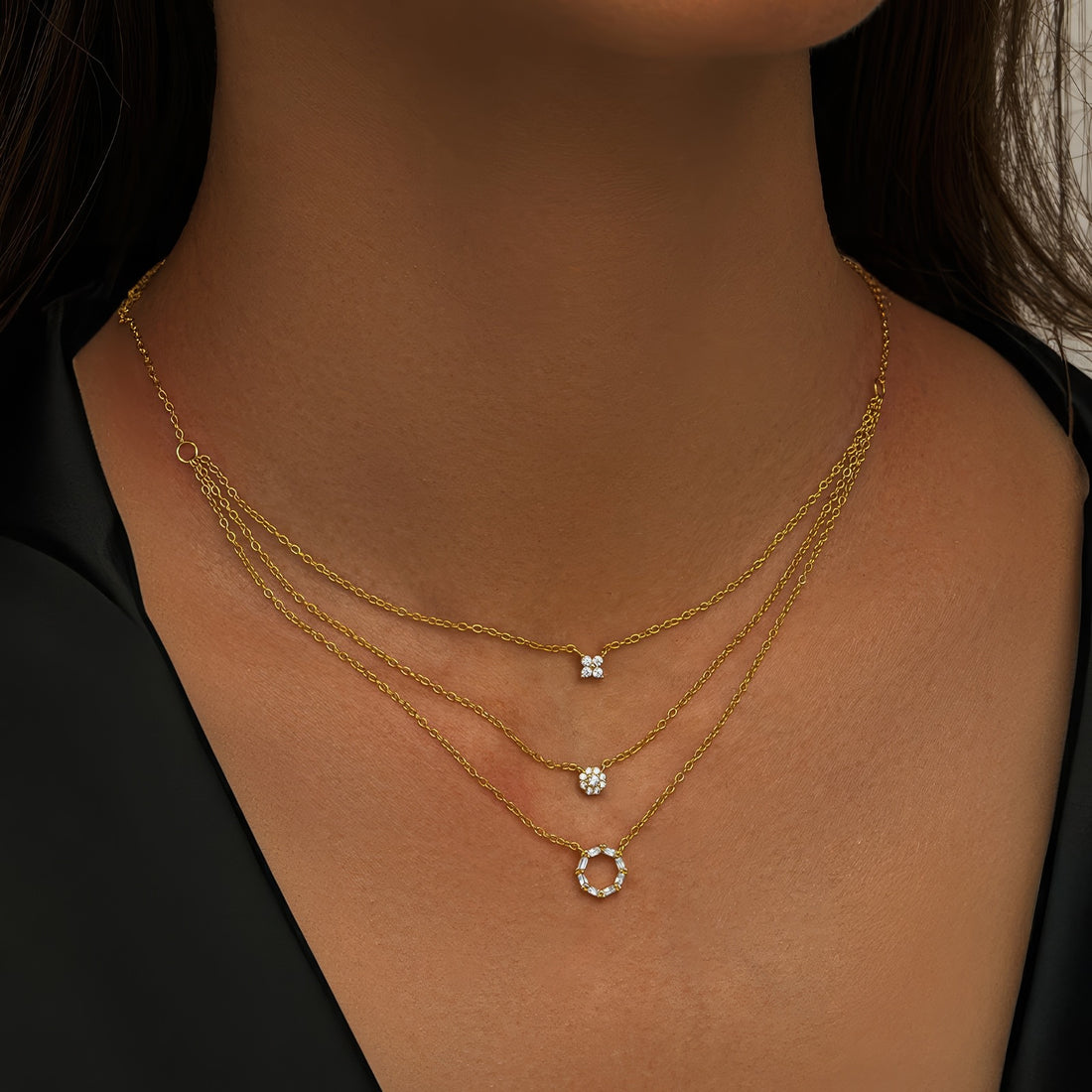 tripple layer pendant necklace