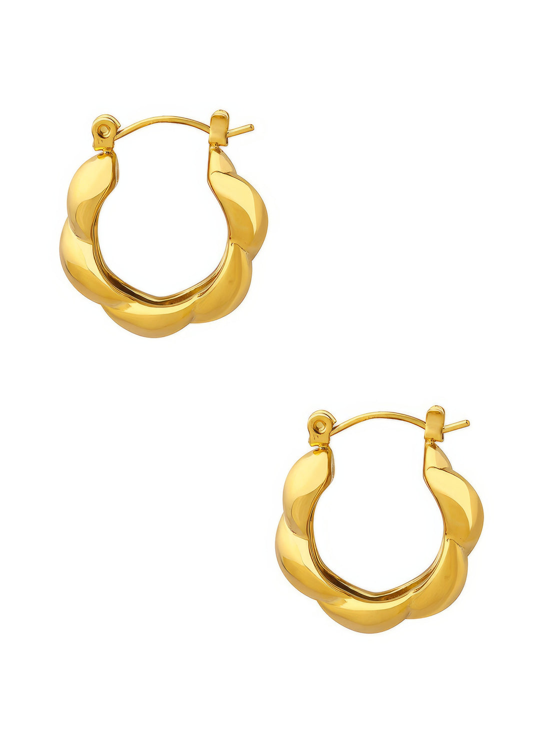 twisted gold hoop aesthetic dainty earrings