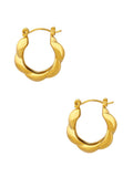 twisted gold hoop aesthetic dainty earrings
