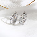 big cluster oval shaped crystals hoop gold plated dainty earrings jewelry