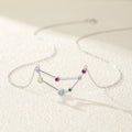 capricorn constellation shaped necklace pendant made of multicolor cubic zirconia stones and gold plated sterling silver metal