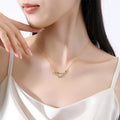 capricorn constellation shaped necklace pendant made of multicolor cubic zirconia stones and gold plated sterling silver metal
