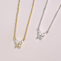 delicate clear zirconia crystal butterfly shaped pendant sterling silver 18k gold plated necklace