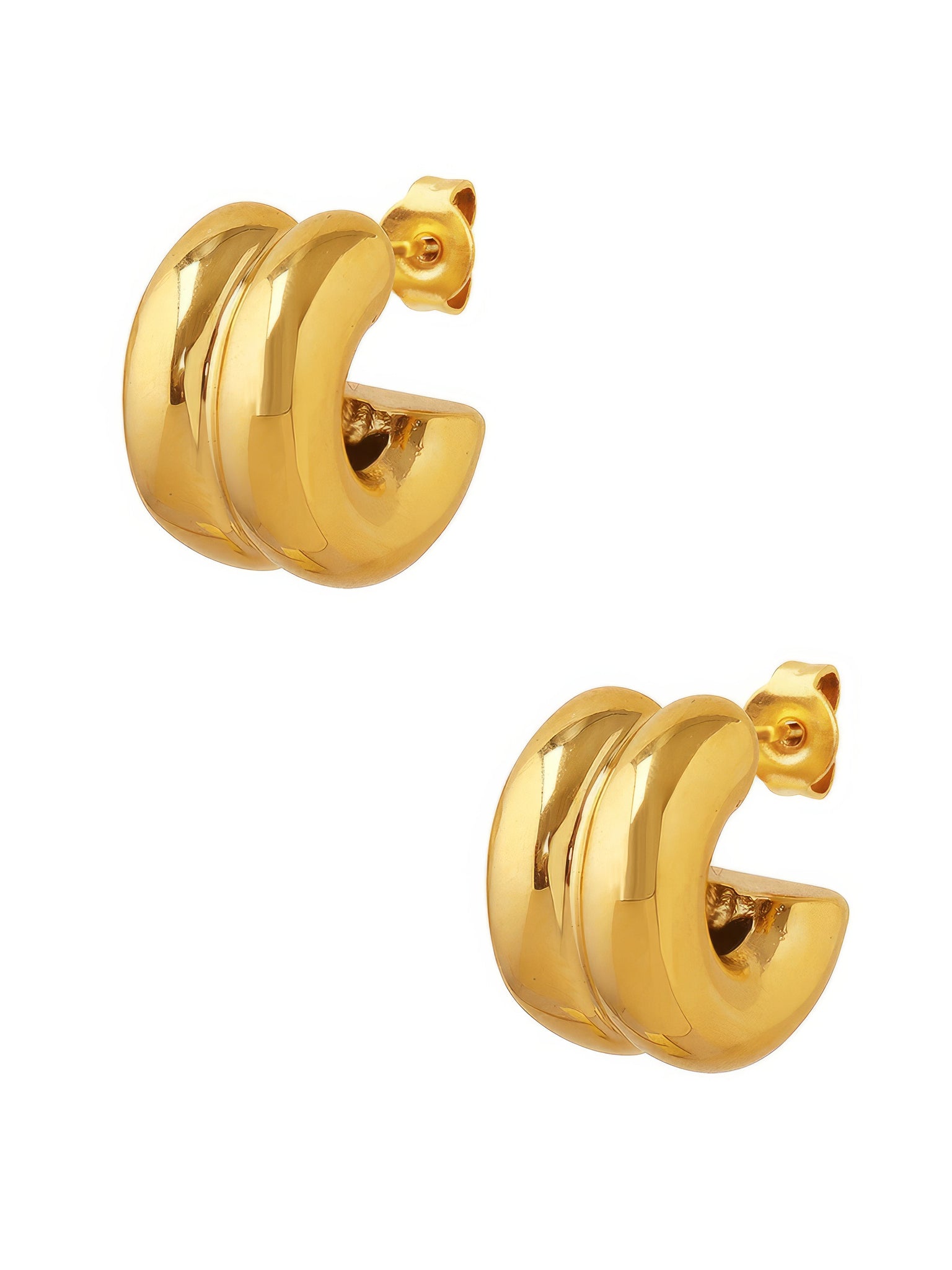 Double-Band Chunky Hoop Earrings