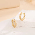 gold plated silver sculpted cable twisted huggie hoop earrings