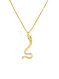 green eyed crystal snake shaped pendant neckalce