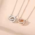 interlocking two rings pendant chain necklace tinypleasure dainty jewelry