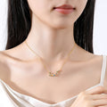 libra constellation gold plated pendant necklace with multicolor zirconia stone inclusions tinypleasure jewelry