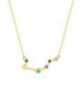 libra constellation gold plated pendant necklace with multicolor zirconia stone inclusions tinypleasure jewelry