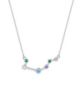 libra constellation gold plated pendant necklace with multicolor zirconia stone inclusions tinypleasure jewelry