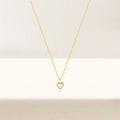 dainty crystal heart gold plated chain necklace