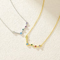 pisces constellation shaped necklace pendant made of multicolor cubic zirconia stones and gold plated sterling silver metal