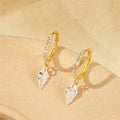 briolette-cut crystal drop hoop 925 sterling silver earrings with 5A cubic zirconia accents in 18k gold plating