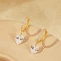 pear-cut crystal drop hoop 925 sterling silver earrings with 5A cubic zirconia accents in 18k gold plating