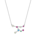 sagittarius constellation gold plated pendant necklace with multicolor zirconia stones 